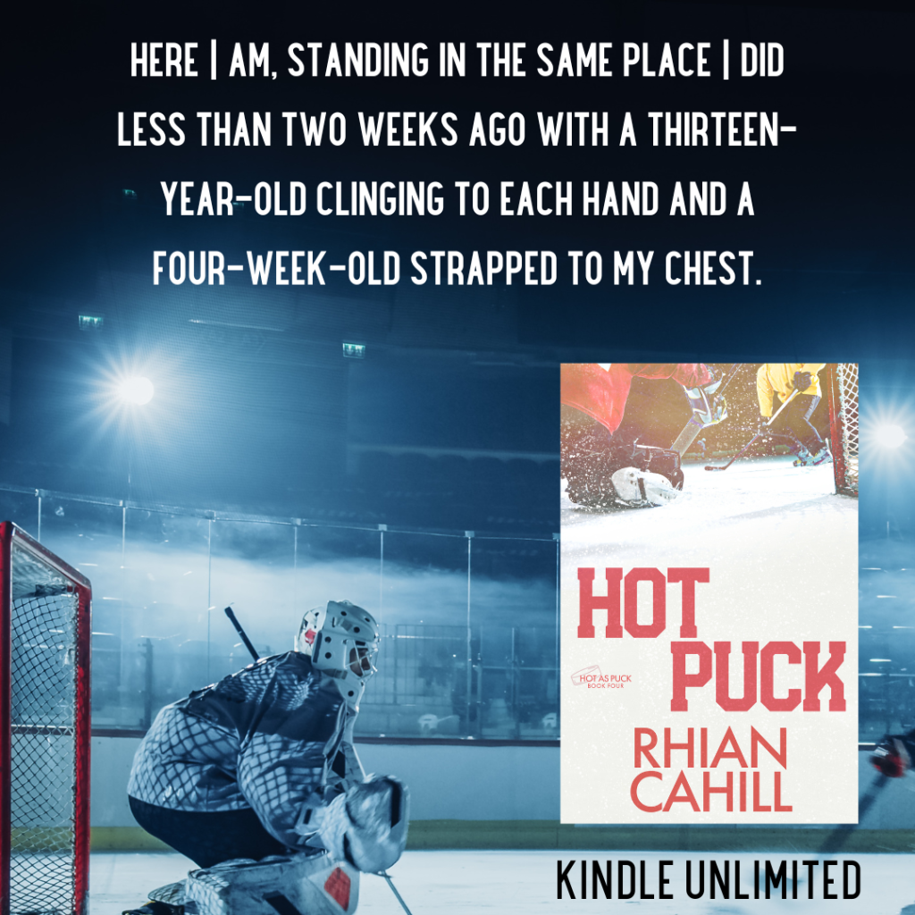 Here I am, standing in the same place I did less than two weeks ago with a thirteen-year-old clinging to each hand and a four-week-old strapped to my chest.